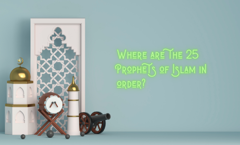 Where are the 25 Prophets of Islam in order?